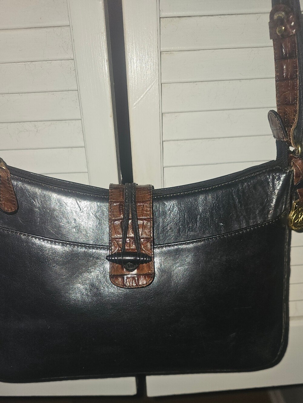 Vintage Brahmin Tuscan collection Leather & Croc bag